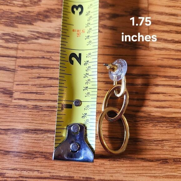 JOAN RIVERS Gold Link Pushback Drop Earrings, VINTAGE INSPIRED! - Picture 4 of 5